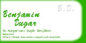 benjamin dugar business card